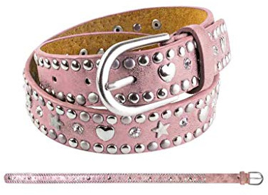 bb klostermann Mädchen Gürtel mit Nieten 20162 (75, rosa)