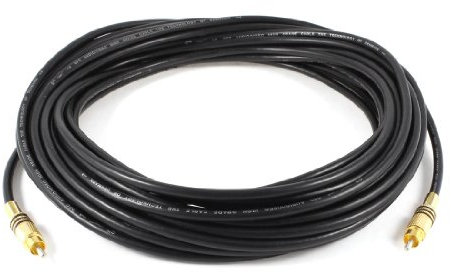 Ruilogod Single Terminal AVM/M Jack Audio Vidéo AV Câble de composant coaxial numérique 15M 50ft