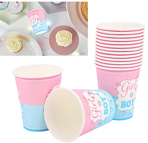 Gobelet en papier, décorations de fête gobelet en papier de fête 30 pcs couleur bleu rose pour les barbecues pour les soirées dansantes pour les anniversaires