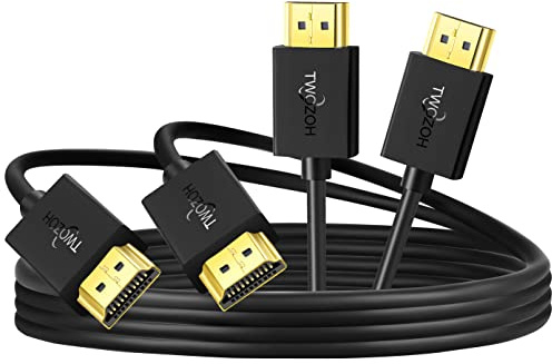 Twozoh HDMI auf HDMI Kabel 1M 2 Stück Dünnes Weiches, Ultra Schlankes und Flexibles HDMI Kabel unterstützt 3D/4K&60Hz/2160P/1080P