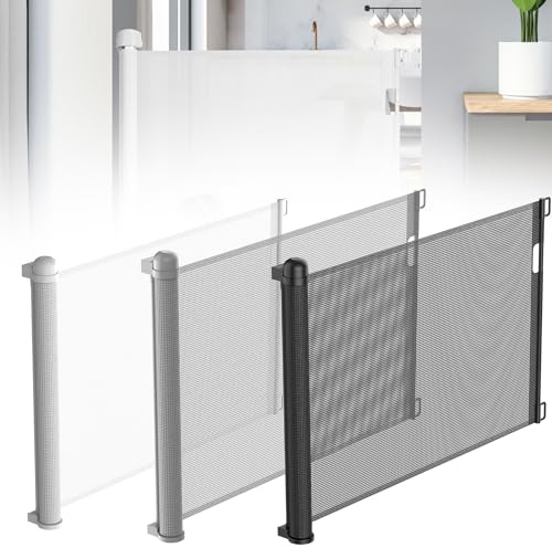 YARDIN Griglia di protezione per scale, estensibile per neonati e animali domestici, protezione per scale, porte, interni ed esterni (0-180 cm, altezza 87 cm, bianco)