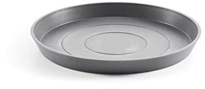 ECOPOTS Untersetzer für Blumentopf Amsterdam Hell Grau-Durchmesser Ø Außen 50cm/Innen 40cm rund groß-Unterteller für Pflanzentopf Recycling Kunststoff-Topfuntersetzer Indoor Outdoor, ECO-SM-SAM.50.GR