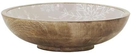 Corbeille en manguier Flocon Saladier beige