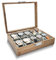 WisePoint Boite a Montre 10 Slots, Boite Rangement Montre avec Oreiller Amovible, Etui Montres d'Affichage Vintage, Coffret Montres avec Couvercle En Verre (10 emplacements)