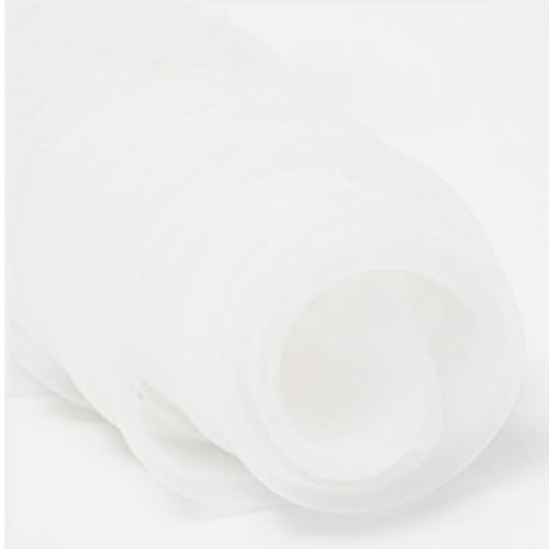 Whakano 3 m Organza Fabrics for Sewing, Sold by the Metre, 150 cm Wide, Matte Organza Fabric, Tulle, Universal Fabric for Sewing Crafts, Curtain Curtains, Bow, Costume Dress, Clothing, White
