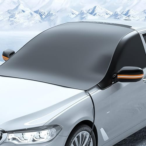 YUEGOO Frontscheibenabdeckung Auto Scheibenabdeckung für VW Lamando 2015-2023, Auto Windschutzscheibe Abdeckung Auto Eisschutzfolien Gegen Schnee, EIS, Frost, Staub, Sonne,A/Black