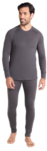Mountain Warehouse Talus Ensemble Haut et Pantalon Thermique pour Homme - Couche de Base légère et Respirante, Isotherm, évacuation de l'humidité - Camping d'hiver Gris Fer XL