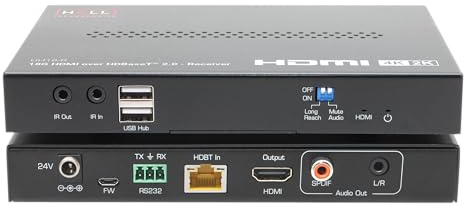 Hall Technologies UH18-R 4K Video and USB High-Definition Baseband Transmission 2.0 Extender (Receiver)