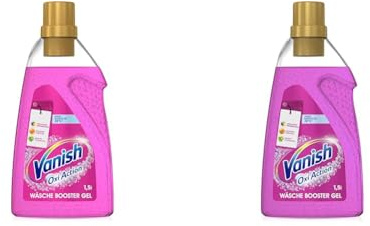 Vanish Oxi Action Gel Pink – 1 x 1,5l – Fleckenentferner und Wäsche-Booster Gel ohne Chlor – Für bunte Wäsche (Packung mit 2)