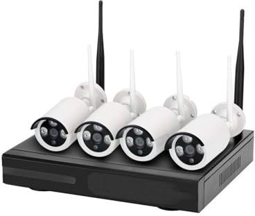 Jortan Kit with 4 Surveillance Cameras, Wireless, 2 MP, IP NVR, 4 Channels