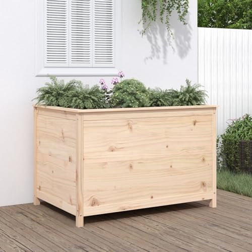 Chaduof Hochbeet 119,5x82,5x78 cm Massivholz Kiefer, Palettenrahmen, Hochteich, Gemüsebeet, Kräuterregal Balkon, Blumenbeet, Kräuterspirale, Tomatenbeet, Pflanzhochbeet - 825310