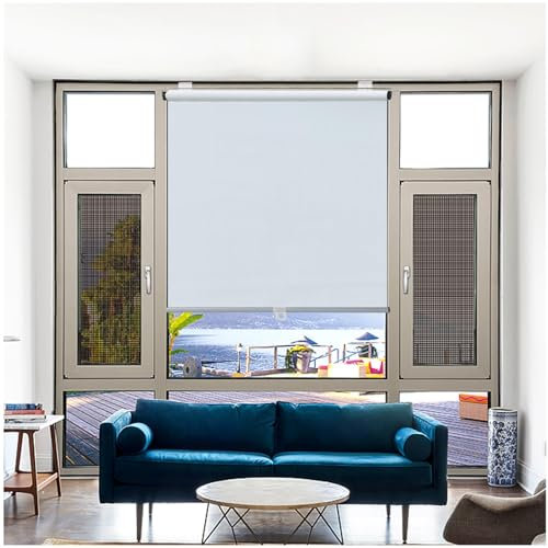 Sonnenschutzrollos, Verdunkelungsrollos Für Fenster, Temporäre Sichtschutz Vorhänge, 58x125/75x150/105x200cm Thermo Verdunkelung Jalousien, Seitenzugrollo,white-95x150cm/37 * 59in