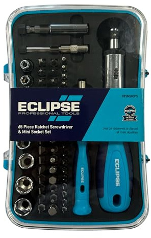 Eclipse Professional Tools ERSMS65PS Juego de destornilladores de carraca y mini vasos de 65 piezas