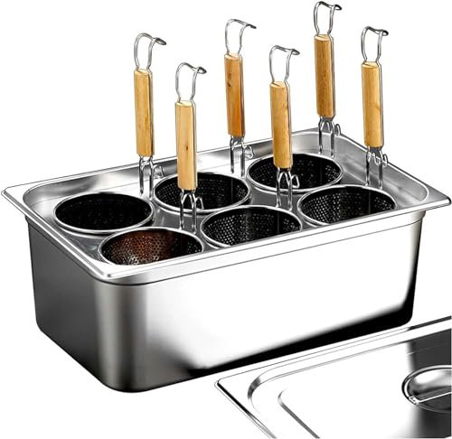 BTURYT Set di Inserti per Cuocipasta Commerciale Pentola con Coperchio Adatto Pentola Multiuso in Acciaio Inossidabile A 2 4 6 Fori per Cucinare Verdure Frutti di Mare Cucina