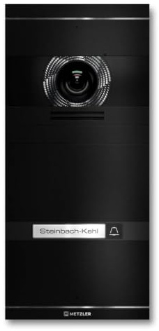 Metzler VDM10 2.0 Video Sprechanlage mit Türöffner (Stromversorgung) & Namensschild - Anschluss LAN POE - Türsprechanlage mit HD-Kamera, für 1 Familienhaus, in Schwarz aus V2A Edelstahl