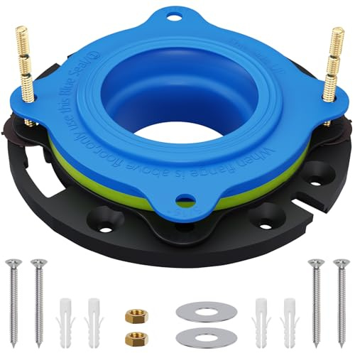 MENNTY Toilet Flange Repair Kits with Flange & Wax-Free Toilet Bowl Gasket Parts, Cleaner and Easier Wax Seal, Universal No Wax Toilet Seal Replacement Kit Fit Any Flange Height