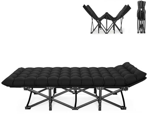 Generisch Campingbett, Gästebett mit Matratze, Tragbares Campingbett Klappbar für Indoor, Outdoor, Strand und Garten