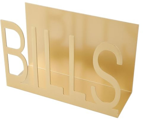Desktop -Metall -Mail -Inhaber, Ausschnitts Mail -Briefhalter, Ausschnitt Design Desk Briefhüllkörper -Dokument Organizer mit Anti -Slip -Gummi -Basi (Gold)
