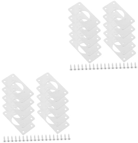 jojofuny 20pièces Plaques De Réparation De Charnières Acier Lot De Fixation Et Renforcement Pour Et Meubles Kit De Réparation Pour Et Étagères