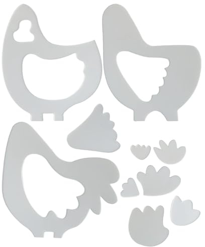WJnflQN Quilt-Lineal in Hühner-Form, aus Acryl, wiederverwendbare Acryl-Schnittmuster-Vorlage, wiederverwendbar, Handnähen, Bastelzubehör, Schablone zum Nähen von einfachen Formen