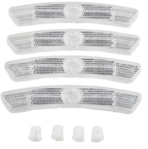Gdfnmogo Lot de 4 rayons réfléchissants pour roues de vélo, équipement de sécurité routière, réflecteurs de rayons pour VTT, décoration de roues de vélo (blanc)