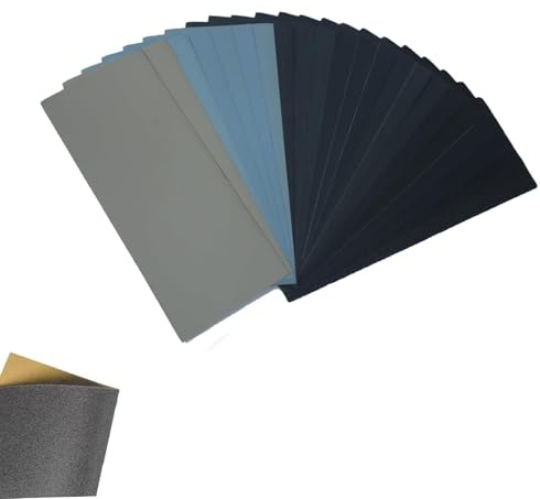 Sandpaper 800 to 1200 1500 2000 3000 5000 Grits, fine Sheet Wet Dry Sandpaper for Wood Furniture, Cars Polishing Metals Walls, Finishing Metal Sanding and Home Improvement