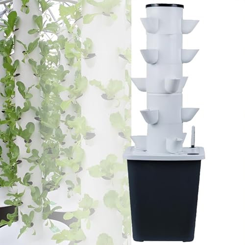 HFDJRWK Hydroponic Planting System Kit, Indoor Vertical Planting Garden Box, Suitable for Fresh Herbs, Vegetables, and Fruits(25 holes)