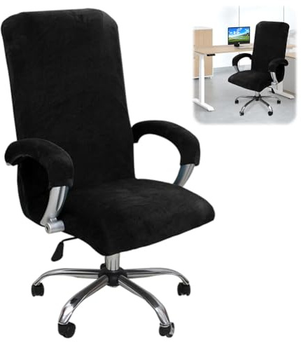 CEWROM Funda de terciopelo para silla de oficina con reposabrazos, funda elástica para silla de gaming, funda extraíble para silla de oficina, silla de ordenador, silla giratoria, XL