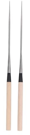 Bacchette Cinesi in Acciaio Inossidabile e Legno, Chopsticks Sushi Solid Wood, Punta Affilata per Sashimi - Design Professionale, Materiale Resistente, Uso per Ristorante e Casa