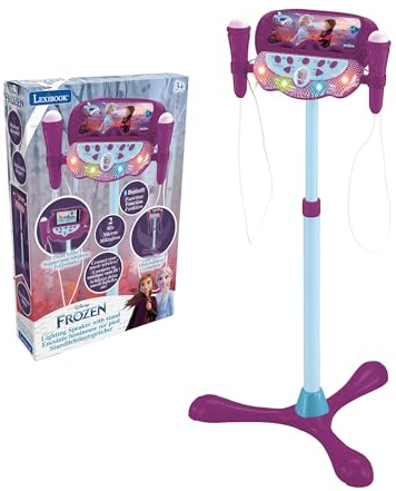Lexibook, Frozen, Lautsprecher-Ständer-Set, S160FZLXB | Höhenverstellbar, 2 Mikrofone, Lichteffekte, MP3, AUX-Eingang, Bluetooth, Stimmeffekte, Lila/Blau
