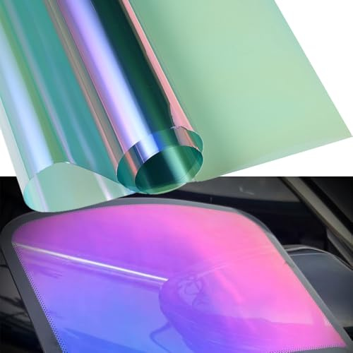 Blueshyhall Auto Tönungsfolie Chamäleon 65% VLT, Tiefes Lila und Rot Verlauf Autofenster Folie Blendschutz UV- Sonnenschutzfolie für Auto Heckscheibe Seitenfenster Innen (50 x 300 cm)