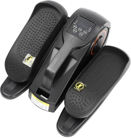 Unter Dem Schreibtisch Elliptical Machine Kompakter Mini Stepper mit Led Display & Fernbedienung Schwarz für Zuhause, BüRo & Seniorengymnastik Platzsparend Einsatzbereit, rutschfeste Pedale