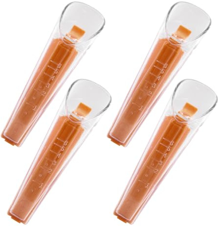 DOITOOL 4 Sets Yeast Measuring Cup Milk Powder Cup Kitchen Gadget Resin with Comfortable Hand Feeling Fit for Hand Shape Sealing Clip for Cooking Baking