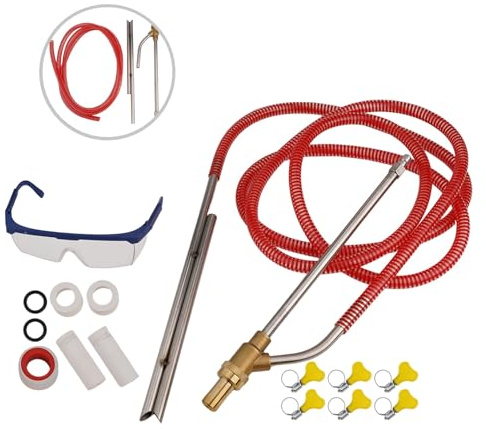 URPIZY Kit di sabbiatura per idropulitrice ad alta pressione con attacco rapido da 1/4, tubo da 9,8 Ft, 4 ugelli e occhiali di protezione, per rimuovere ruggine, graffiti e vernice