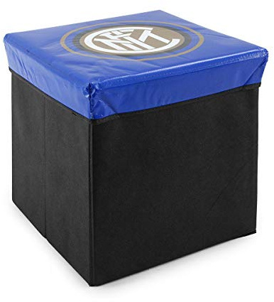 Inter Pouf Contenitore, Poliestere, Blu, 31x31x33 cm