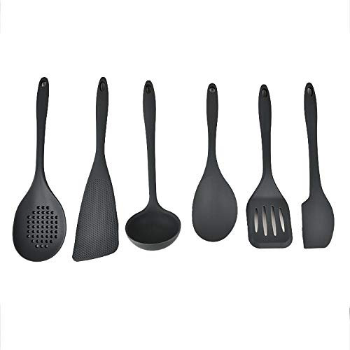 Utensilios De Cocina,Utensilios de Cocina de Silicona, Cuchara y espátula para cocinar, Set de horneado Simple, Orificios para cocinar, Utensilios de Cocina fáciles de Guardar