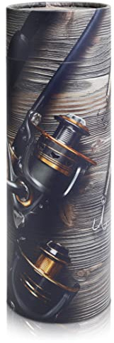 Bellaniks Scattering Tubes for Human Ashes - Cremation Urns for Burial, Travel, Transport & Spreading Cremains - Cabin-Safe Grey Memorial Container Keepsake - Grey Fishing Design Large 14.8 x 5