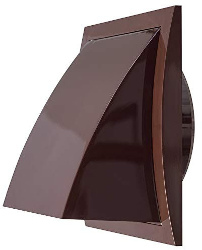 Hotte d'évacuation d'air Ø 150 mm marron avec clapet anti-retour en plastique 190 x 190 mm avec raccord Ø 150 mm