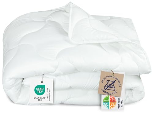 ZOLLNER Bettdecke - Polyester - atmungsaktive Füllung - 135x200cm mit 1200g Füllung - Made in Europe - waschbar bis 95°C - Wärmeklasse 3 - Oeko Tex® Zertifiziert