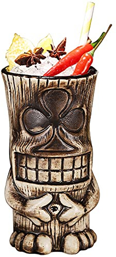 Tiki Becher, Tiki cocktail, Tiki Tasse, Keramik Hawaiian Cocktail Becher, Cocktail Tasse Lustige Kunsthandwerk Innovative Keramik Tasse für Bar Küche Cafe,A32