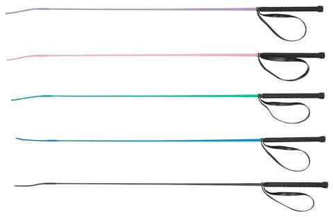 NETPROSHOP Dressurgerte 100 cm geflochten in bunten Farben mit schwarzem Griff, Groesse:100 cm, Farbe:Blau