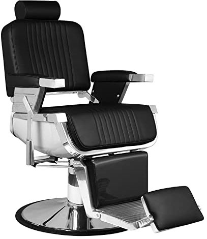 ACTIVESHOP Friseurstuhl schwarz und verchromt Modell ROYAL Friseur und Barbier