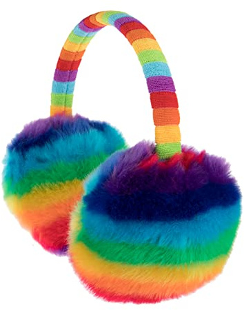 Grafanty Kids Knit Earmuffs Winter Warm Faux Fur Ear Warmers Knitted Earmuffs Cute Outdoor Toddlers Ear warmer Winter Earmuffs Ear Covers Headband for Boys Girls  3-12 Years,Multicolor,One Size