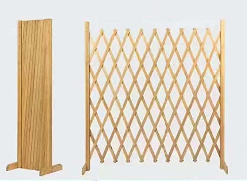 Clôture de jardin en bois massif extensible jusqu'à 200 cm, clôture mobile et mobile, écran décoratif autonome, clôture de sécurité pour terrasse, pelouse extérieur/intérieur