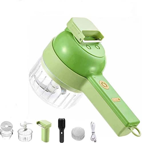 HGUIM 4 In 1 Portable Handheld Electric Vegetable Cutter Set Electric Garlic Chopper Mini Food Electric Chopper Wireless Food Processor for Garlic Veggie, Mincing