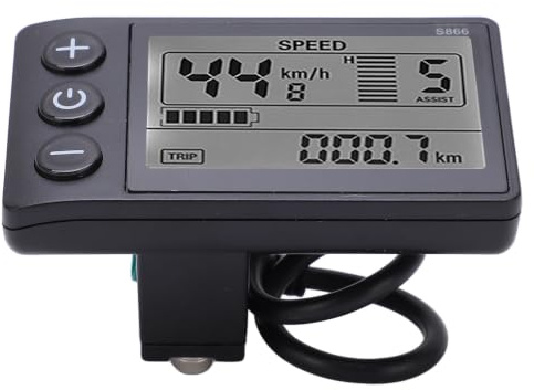 VBESTLIFE Elektrisches Fahrrad-LCD-Display, 24 V 36 V 48 V Bedienfeld LCD-GroßBild-FahrradmessgeräT, Geschwindigkeitsanzeige Multifunktionales Wasserdichtes Rennrad-Display