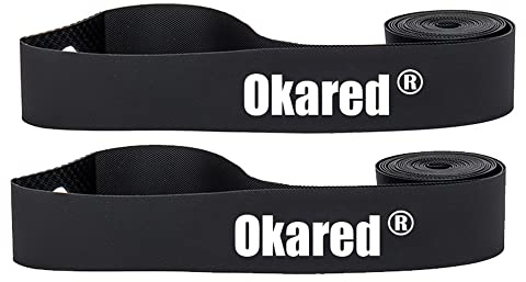 Okared Felgenband für Fahrräder, 66 cm/69,8 cm/73,7 cm, für Rennrad, MTB, Mountainbike, Schlauchschutz, 2 Stück (schwarz, 73,7 cm)