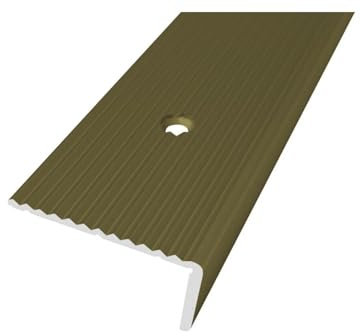 Anodised Aluminium Anti Non Slip Stair Edge Nosing -Trim- 40 x 20mm lengt 900mm (2.95FT) Silver Gold CHAPMAGNE (35.41in x 1.57in x 0.78in) IP40 TMW Profiles (Champagne)