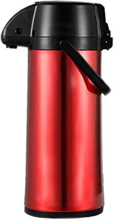 ANSNOW Termo Térmico - Dispensador de Bebidas Airpot de Acero Inoxidable Aislado, Termo de Café, Bomba de Acción Airpot para Agua Fría Y Caliente (Rojo)