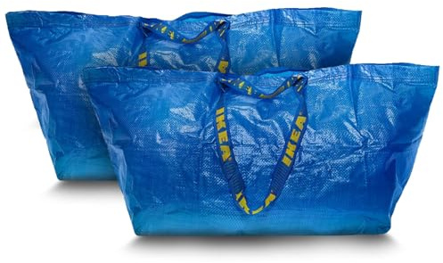 Home Stuff Storage Bag Blue, Heavy Duty Strong large Bags, Reusable Strong Clothes Storage Bags, Large Bag for Moving House Clothing & Wardrobe Storage, 55x37x35 CM, 71L (2 Pack)